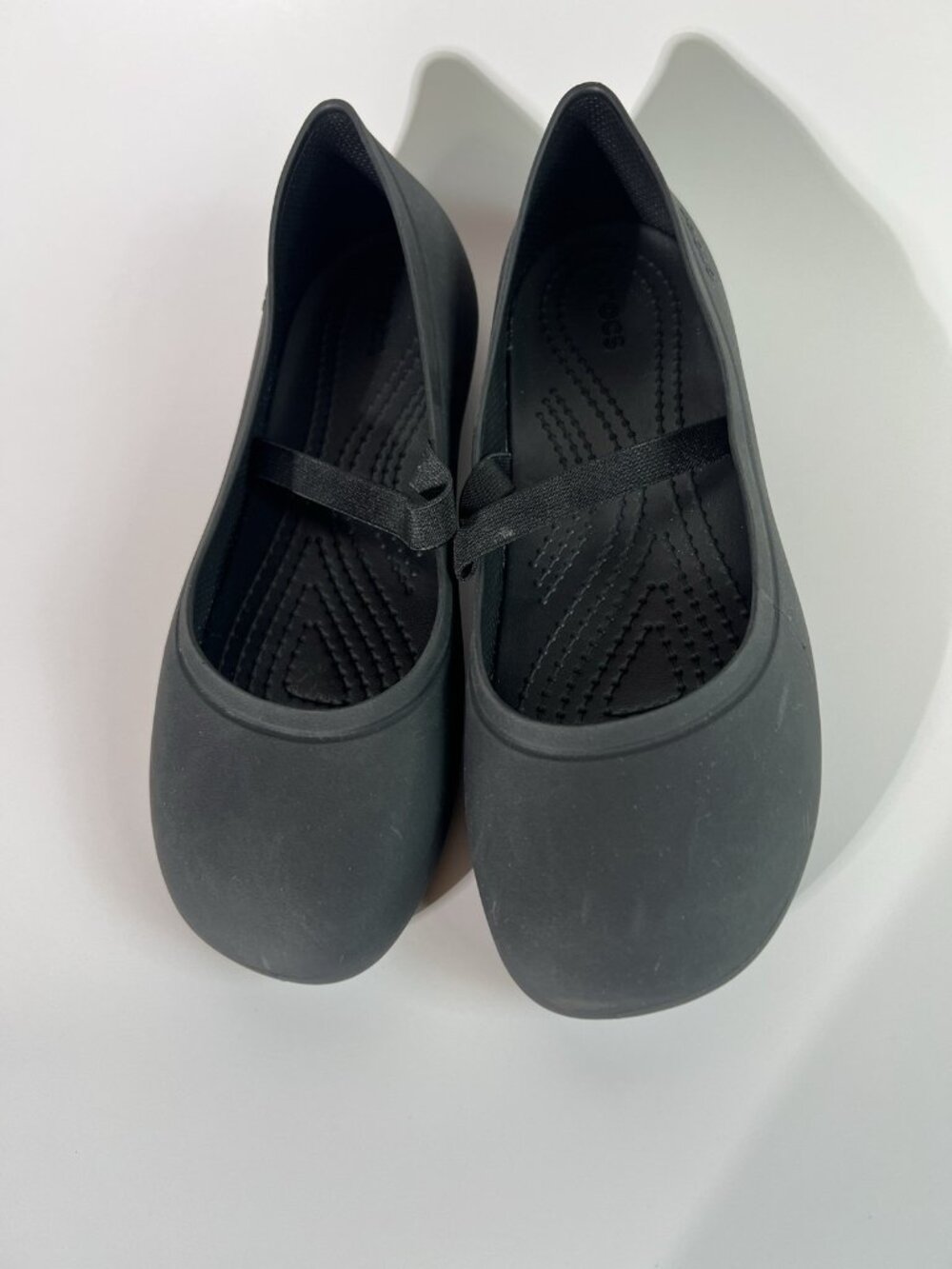 CROCS Girls Black Mary Jane Ballet Flats size J 6 Classic - Picture 8 of 13